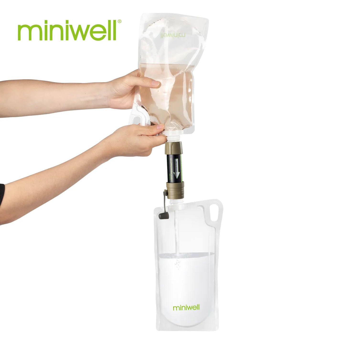 Miniwell Outdoor Water Filter Water Filtration System With Transparent Bag