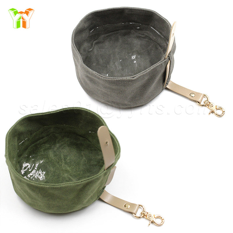 Waxed Canvas Dog Feeding Bowl