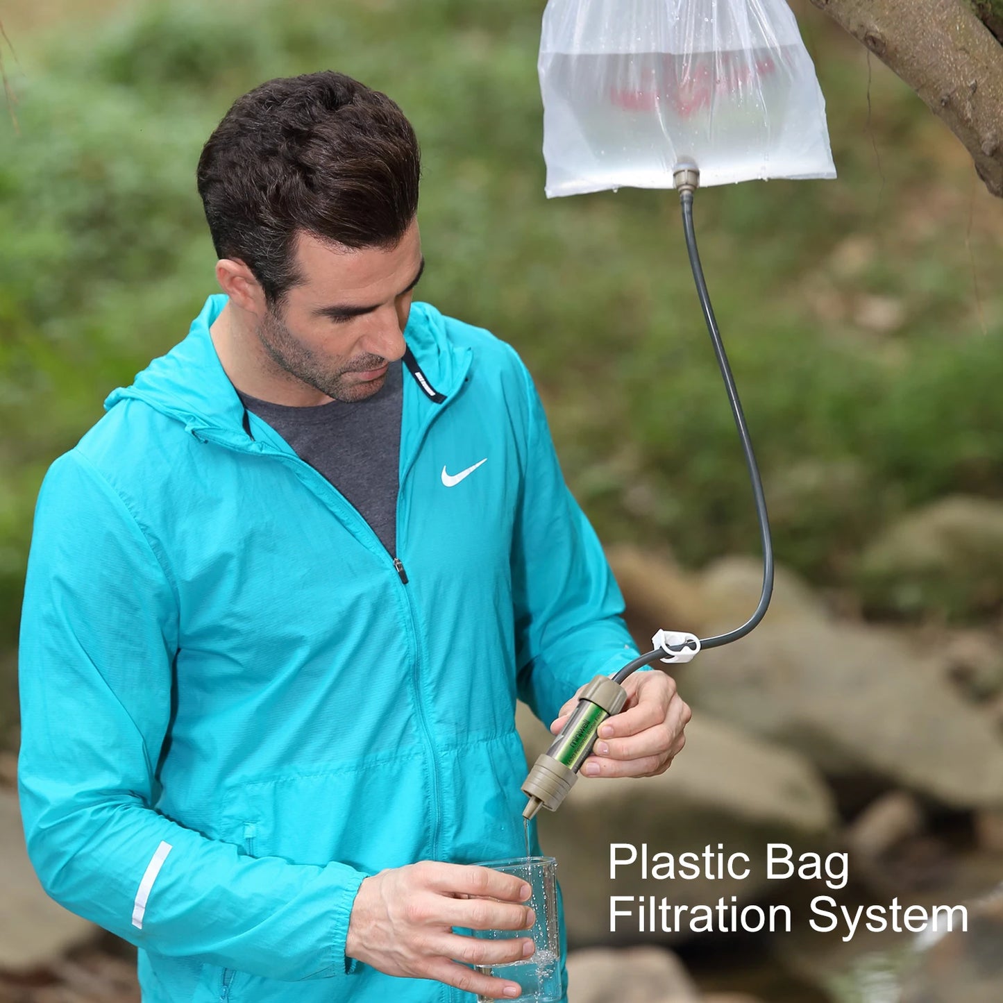 Miniwell Outdoor Water Filter Water Filtration System With Transparent Bag