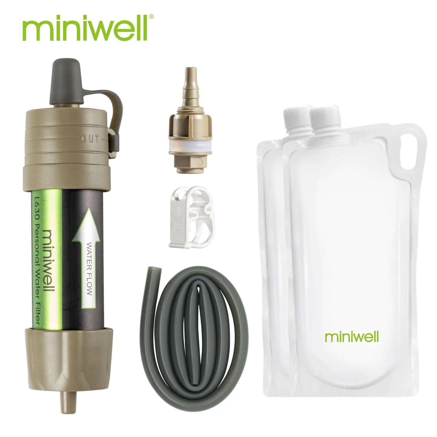 Miniwell Outdoor Water Filter Water Filtration System With Transparent Bag