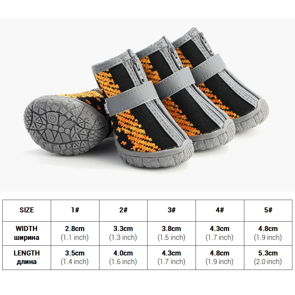 4Pcs/Set Dog Boots for Small Medium Dogs