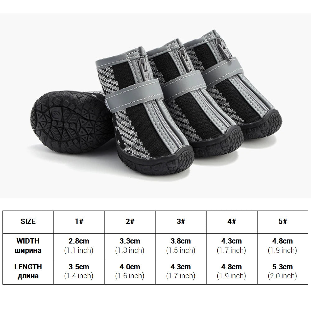 4Pcs/Set Dog Boots for Small Medium Dogs