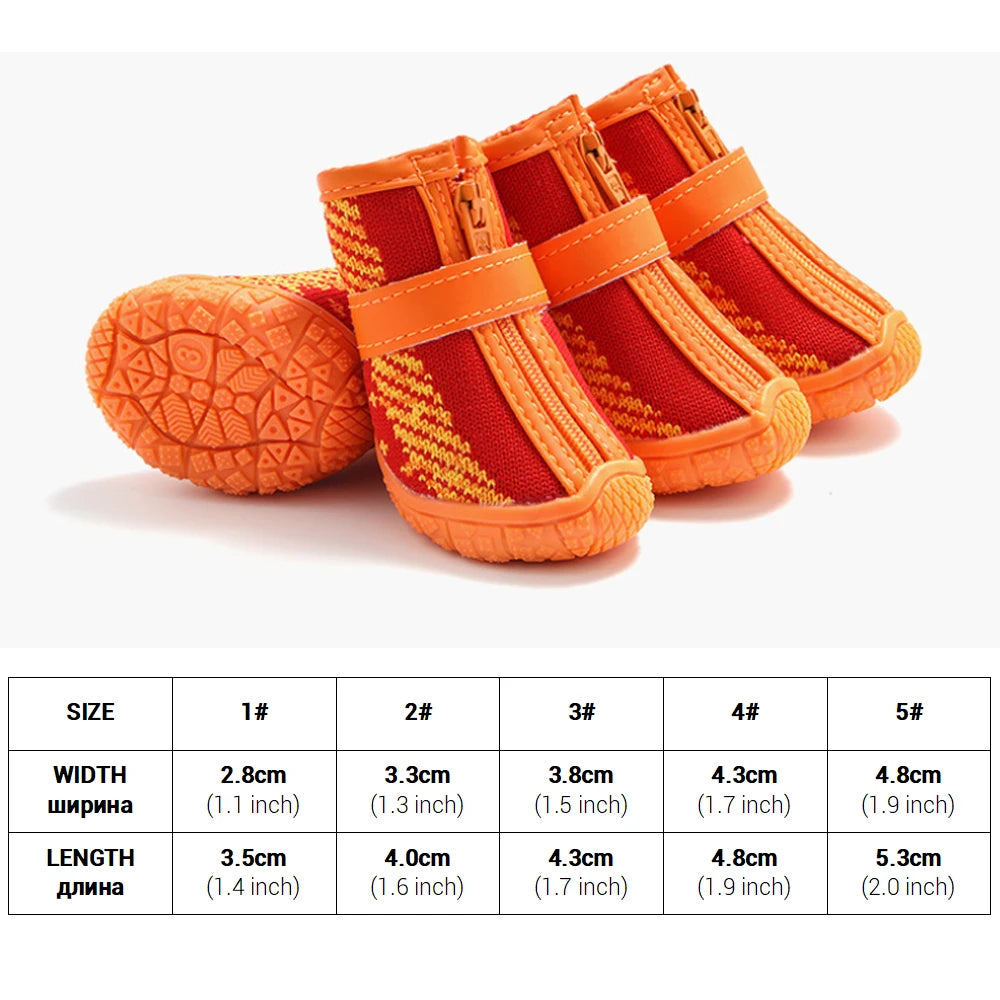 4Pcs/Set Dog Boots for Small Medium Dogs