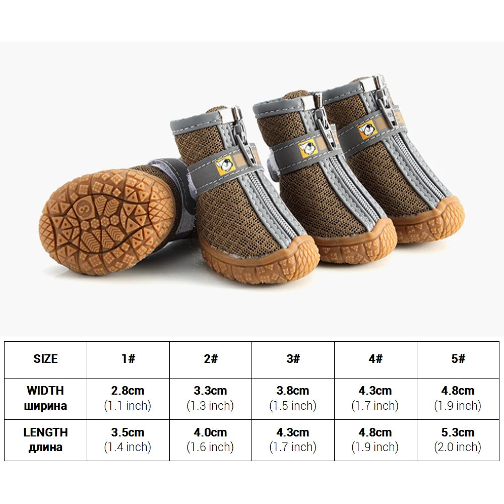 4Pcs/Set Dog Boots for Small Medium Dogs