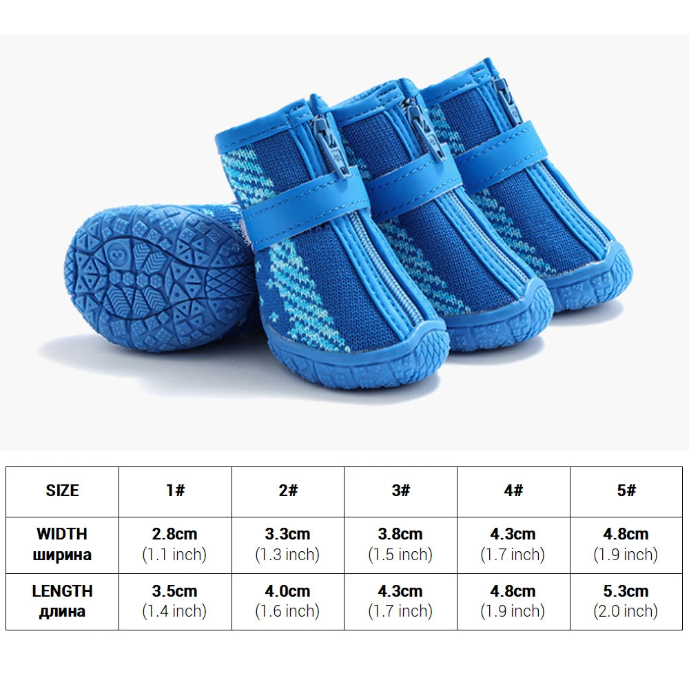 4Pcs/Set Dog Boots for Small Medium Dogs